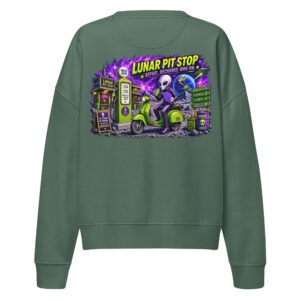 Outta Space, Lunar Pit Stop - Women’s Organic Crew Neck Sweatshirt