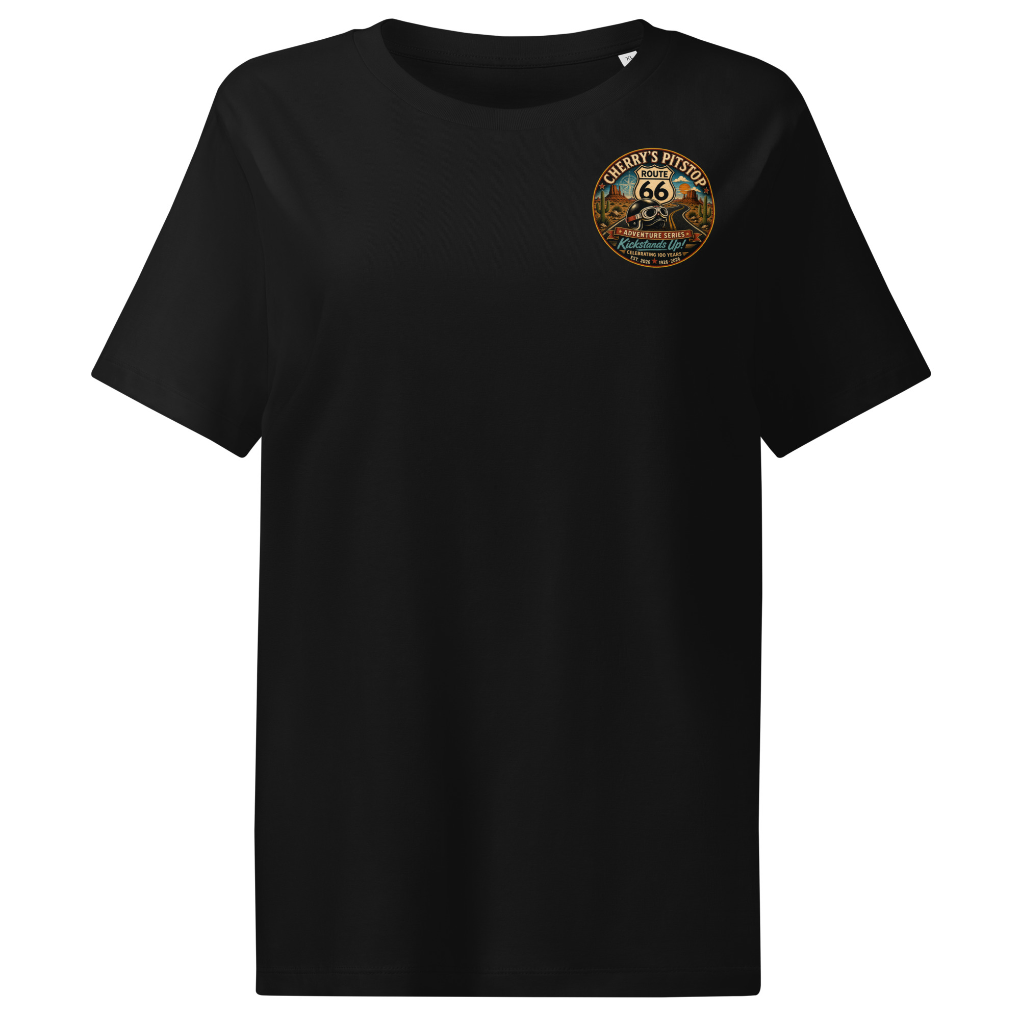 Route 66 Women’s Organic Ribbed Neck T-Shirt - Image 2