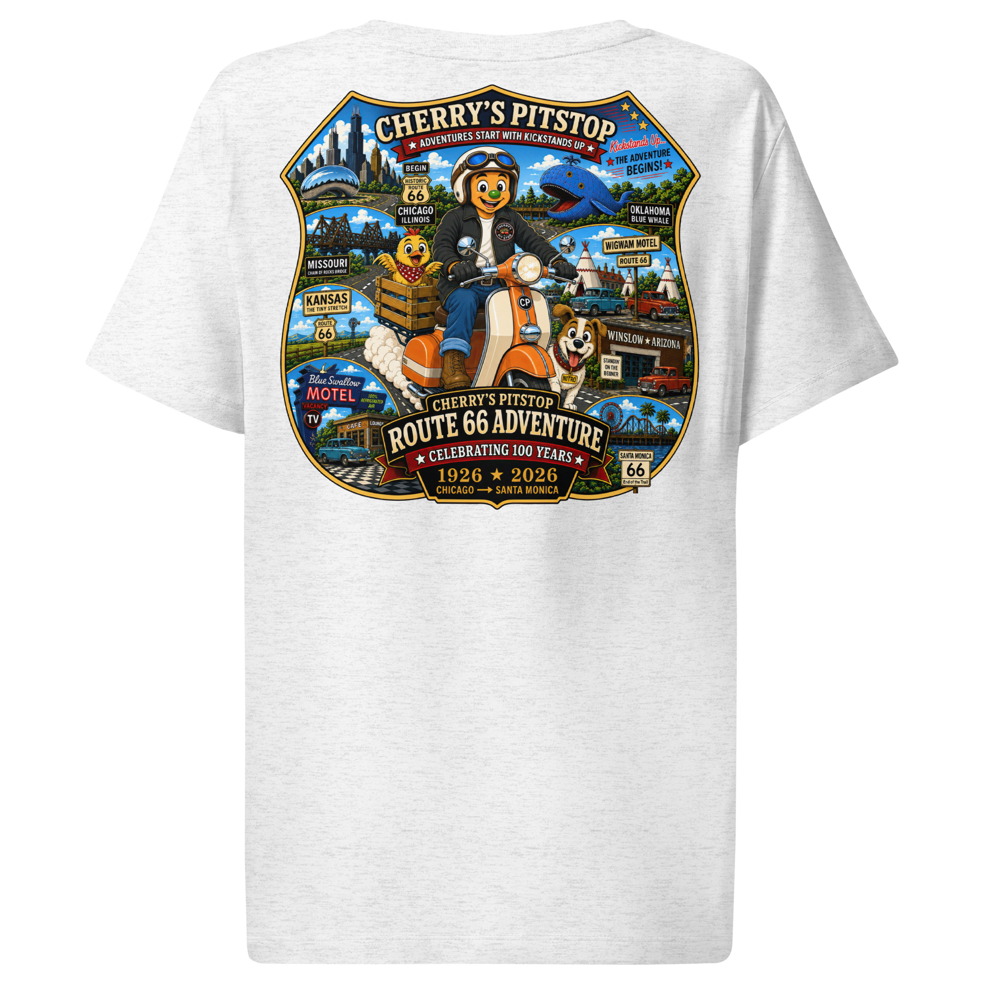 Route 66 Women’s Organic Ribbed Neck T-Shirt - Image 18