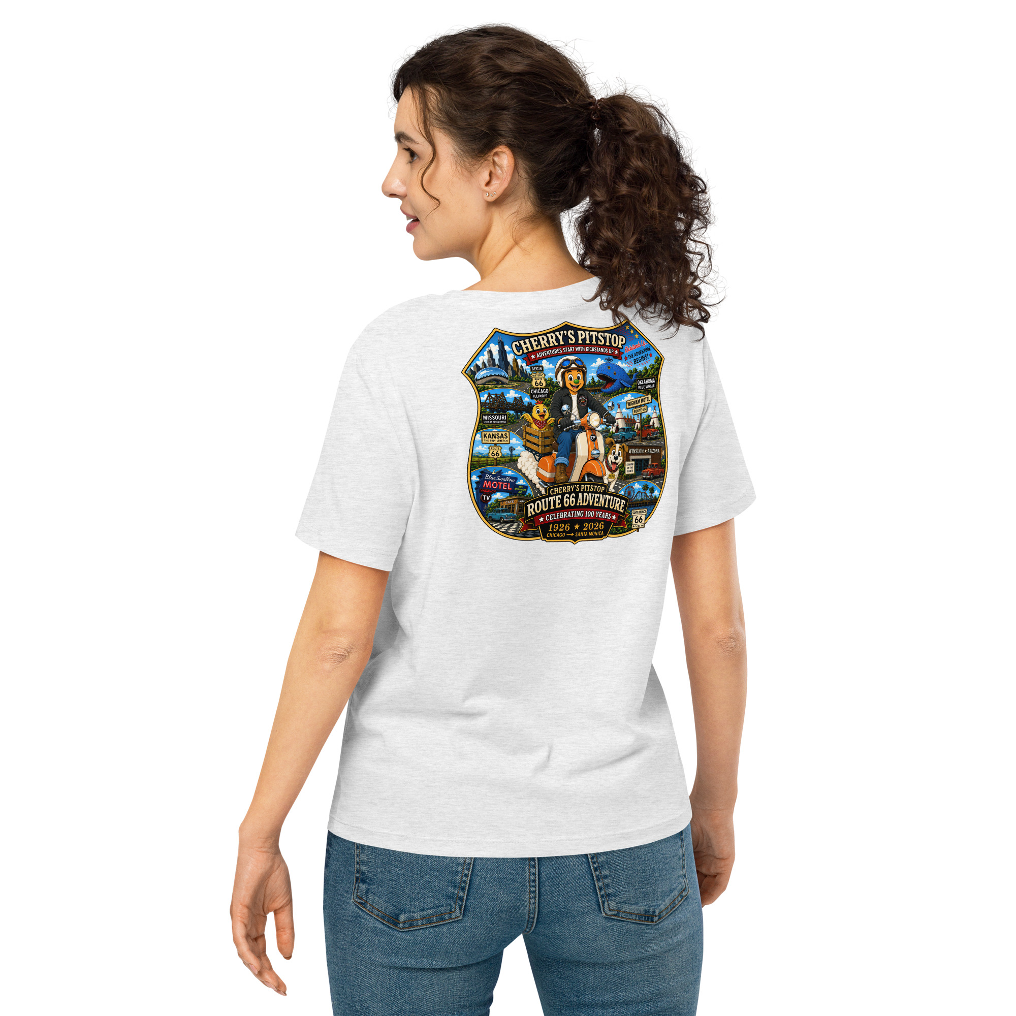 Route 66 Women’s Organic Ribbed Neck T-Shirt - Image 38