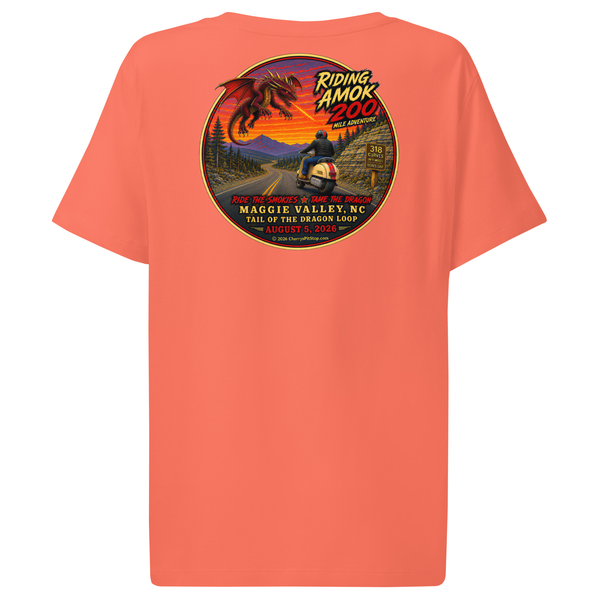 Dragon 200 Women’s Organic Ribbed Neck T-shirt - Image 14