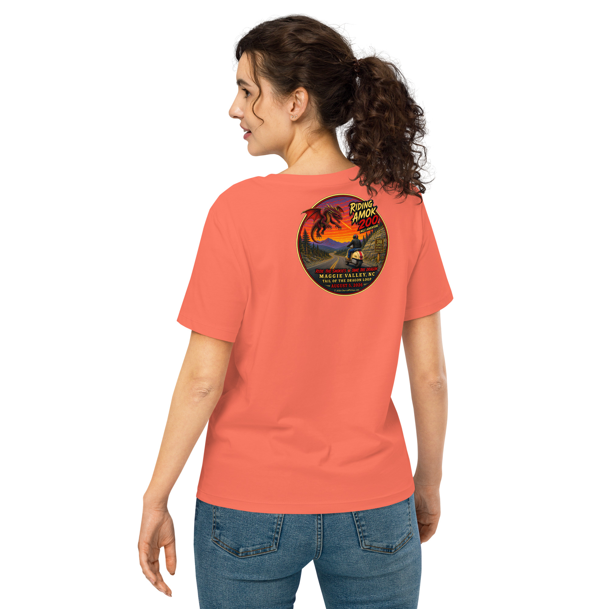 Dragon 200 Women’s Organic Ribbed Neck T-shirt - Image 22