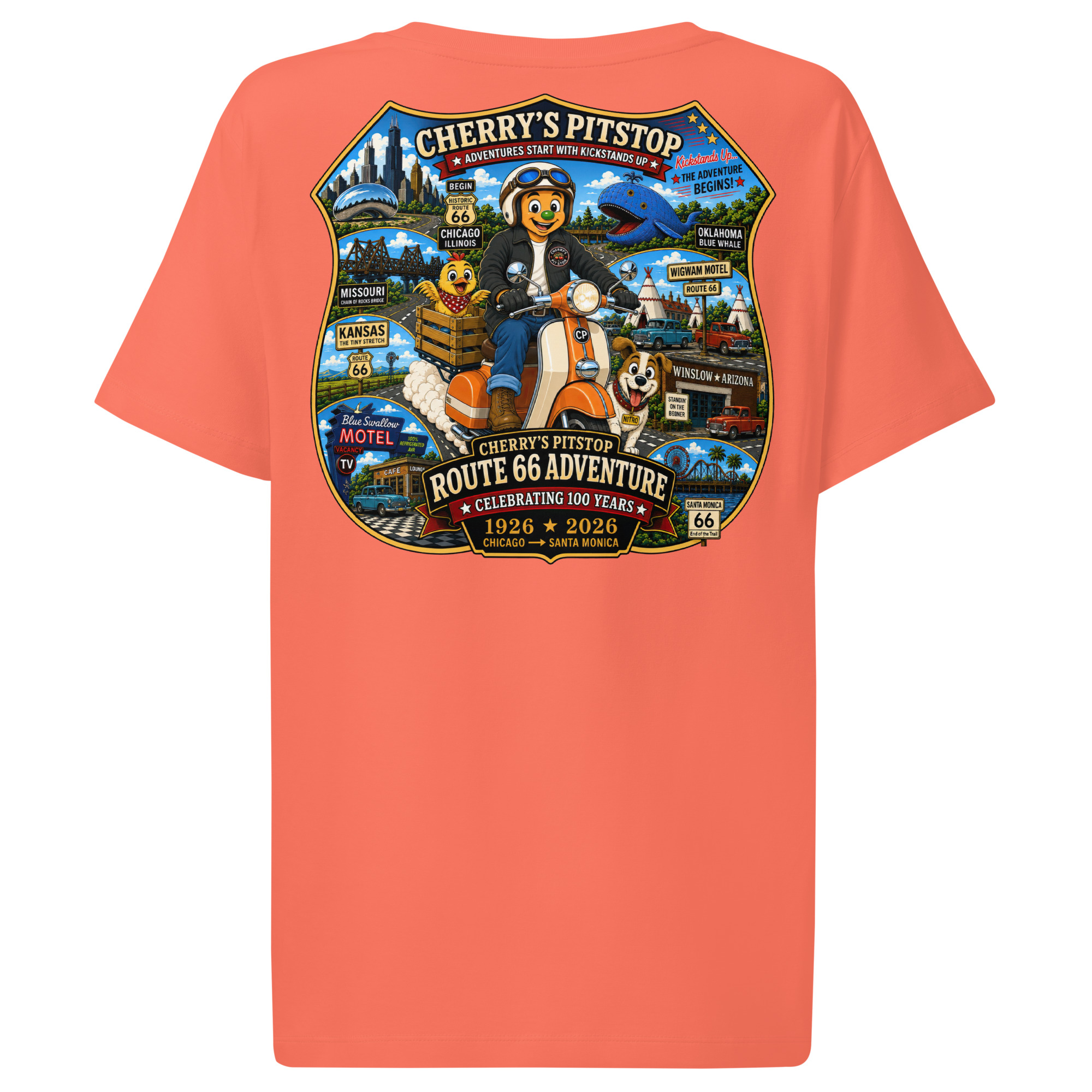 Route 66 Women’s Organic Ribbed Neck T-Shirt - Image 15
