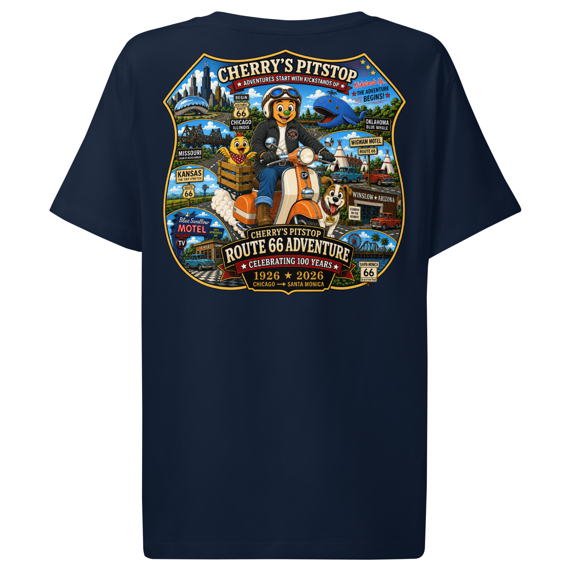Route 66 Women’s Organic Ribbed Neck T-Shirt - Image 13