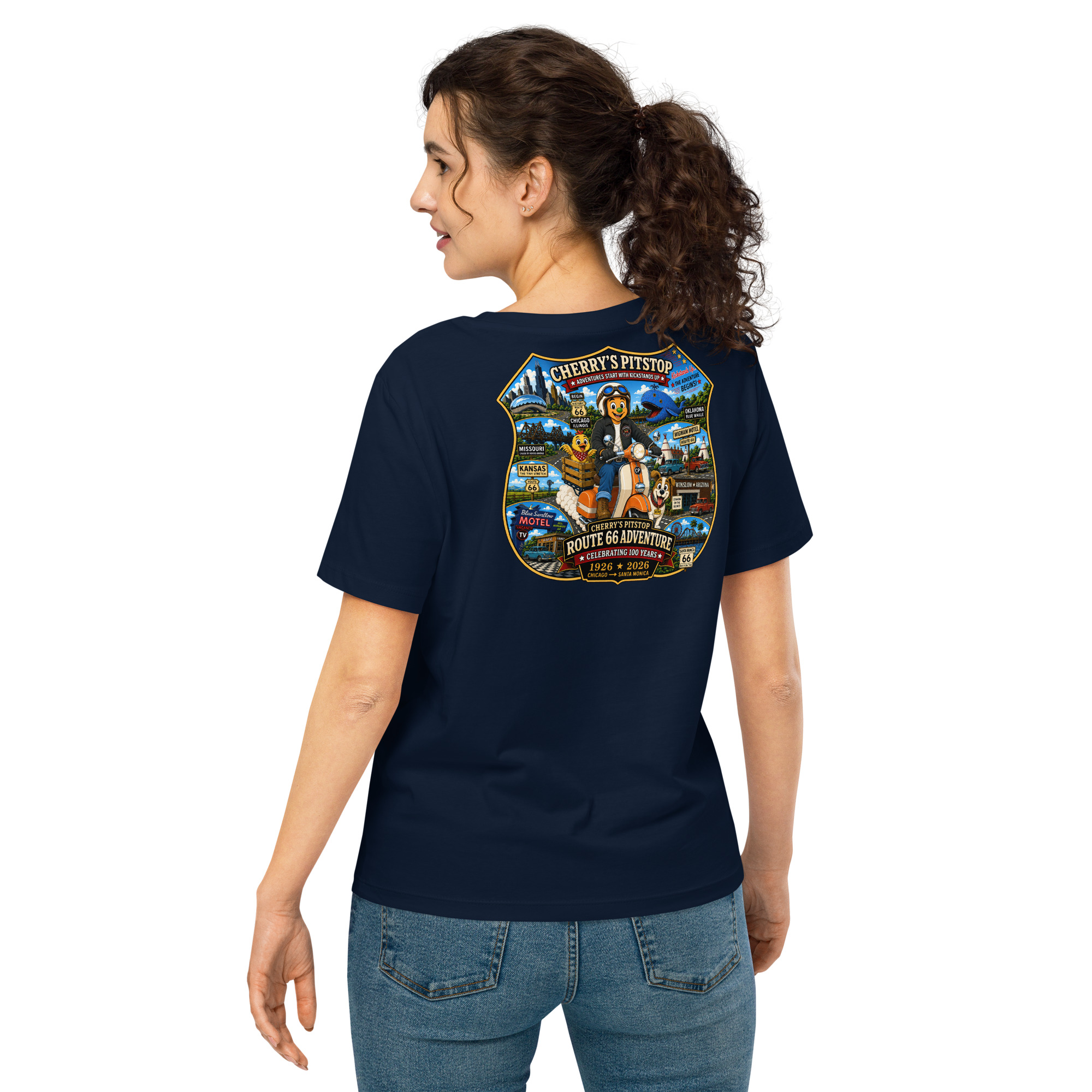 Route 66 Women’s Organic Ribbed Neck T-Shirt - Image 32