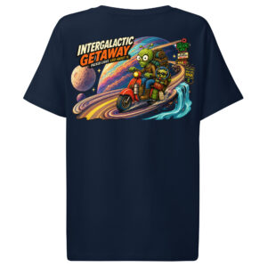 OUTTA-SPACE, Intergalactic Getaway — Women’s Organic Ribbed-Neck Tee