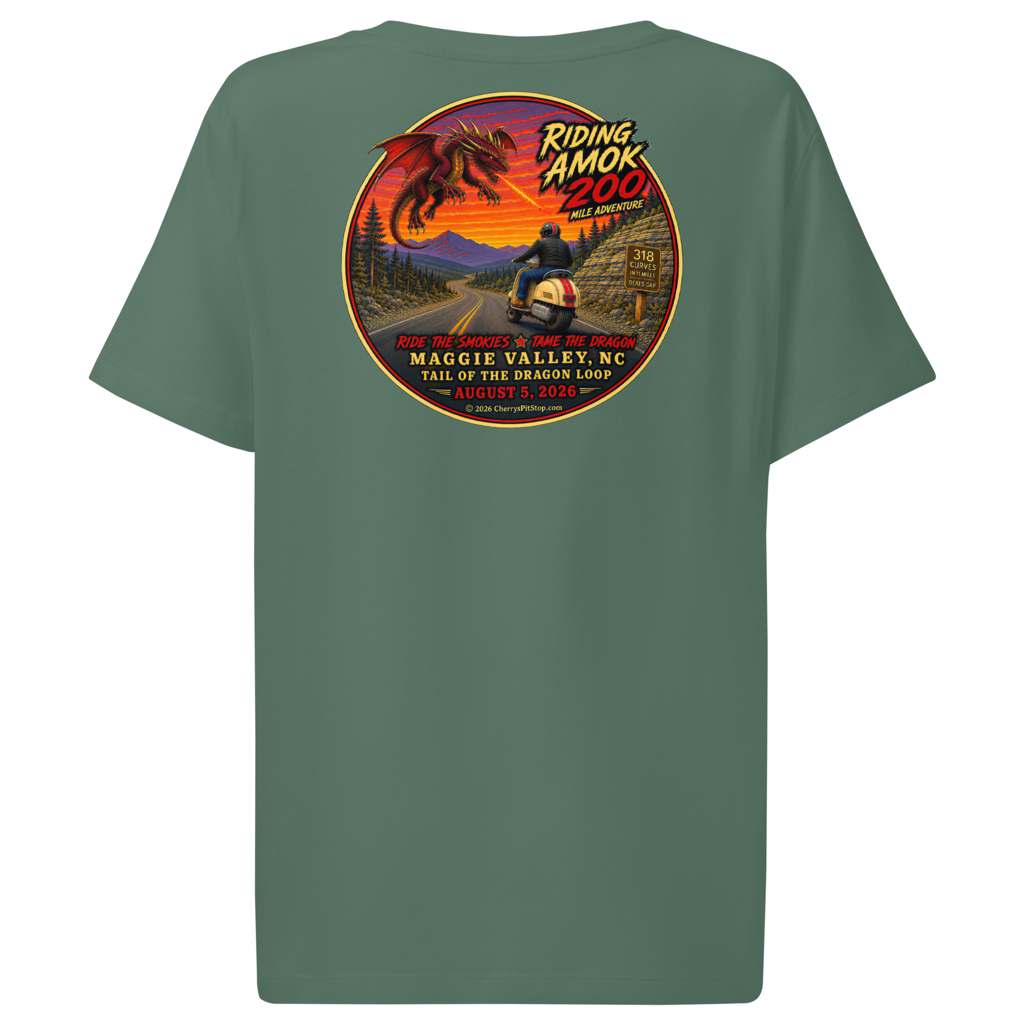 Dragon 200 Women’s Organic Ribbed Neck T-shirt - Image 13