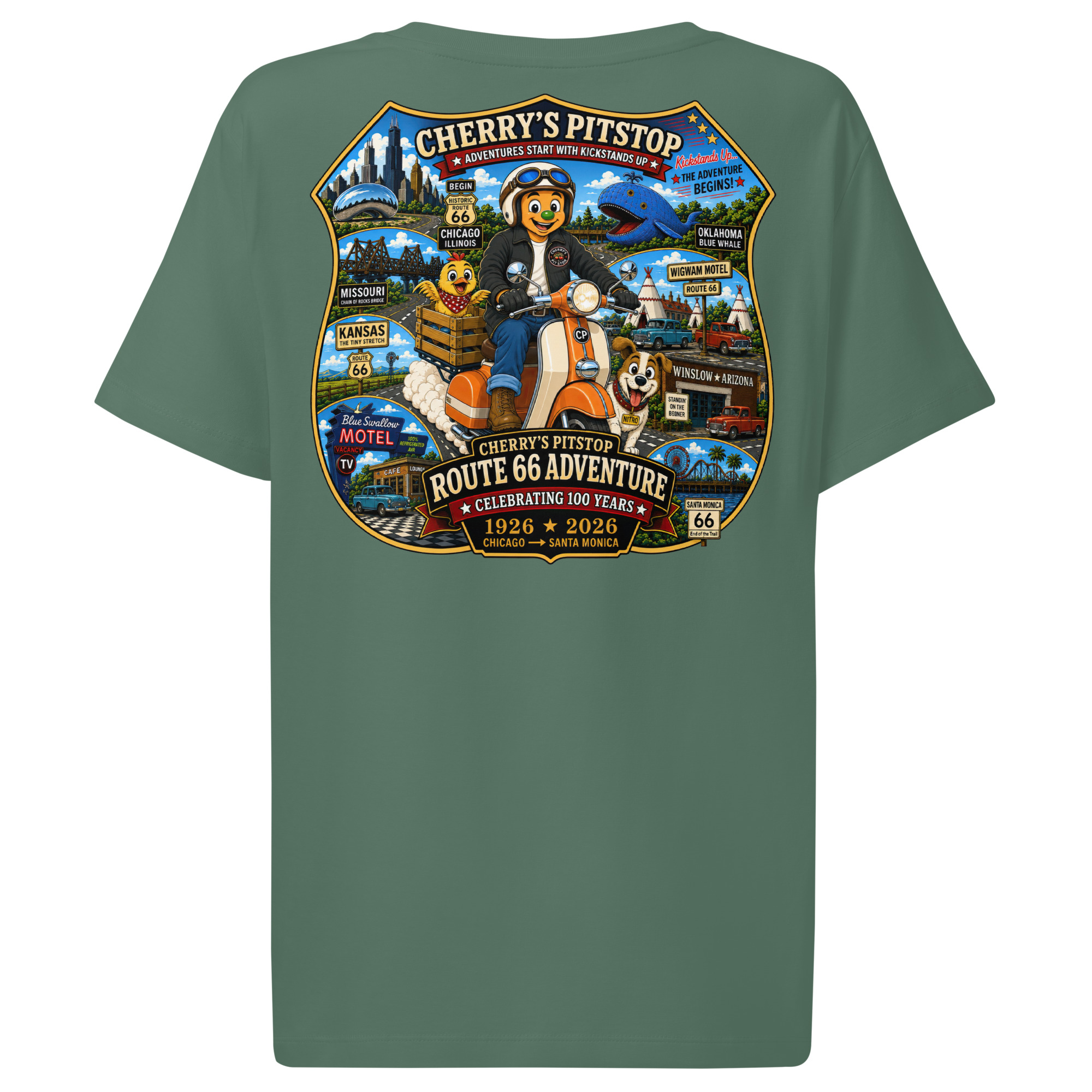 Route 66 Women’s Organic Ribbed Neck T-Shirt - Image 14