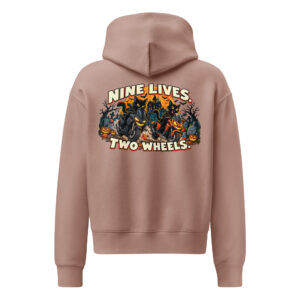 Nine Lives. Two Wheels. — Women’s Relaxed Hoodie