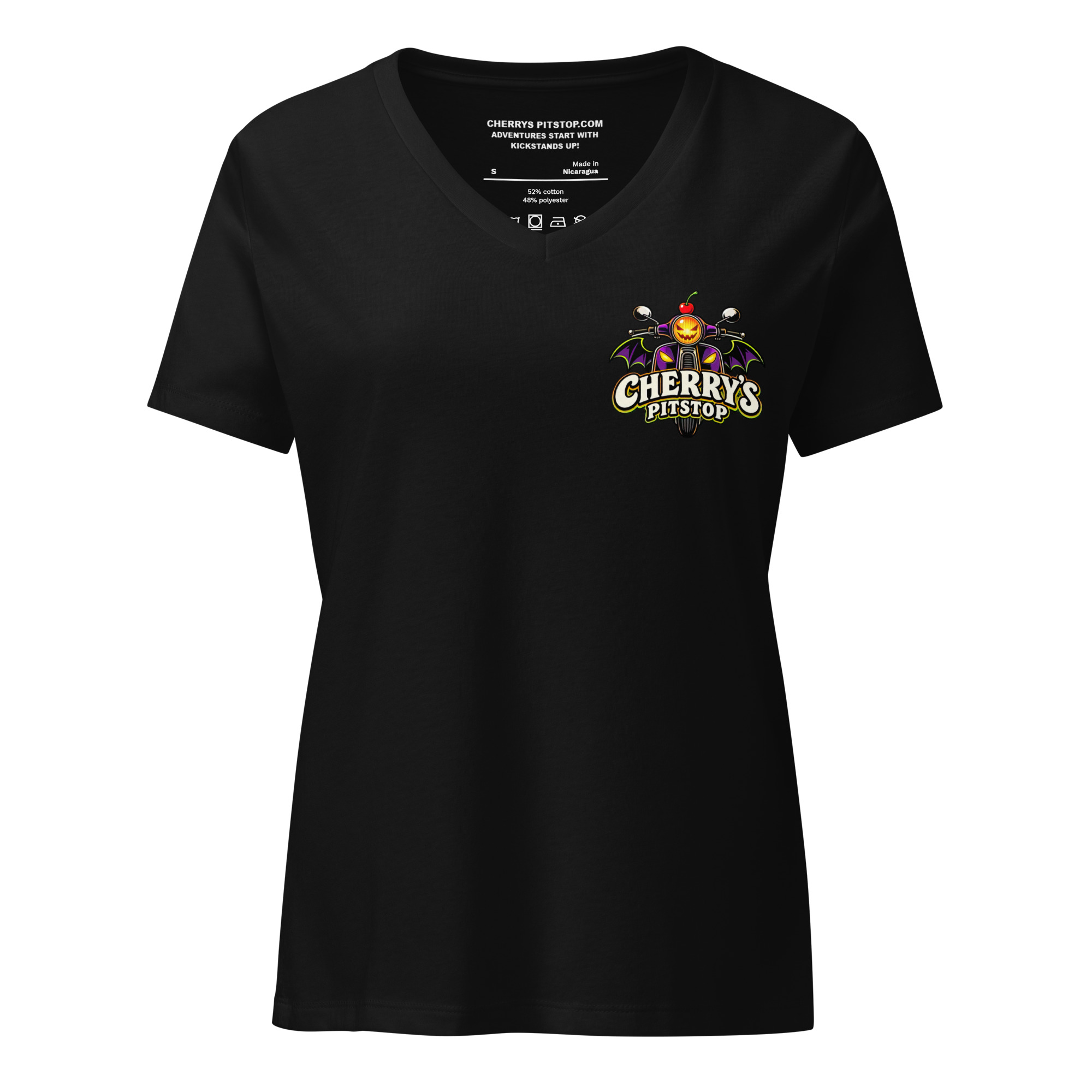 Bride & Ride – Women’s Relaxed V-Neck T-Shirt - Image 2